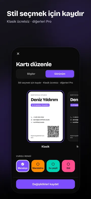 EssCard: Kart stilleri