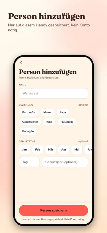 EssGift: Person hinzufügen