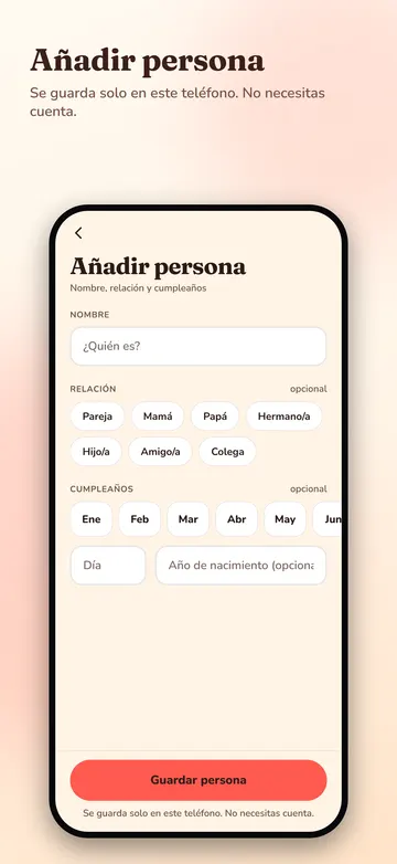 EssGift: Añadir una persona