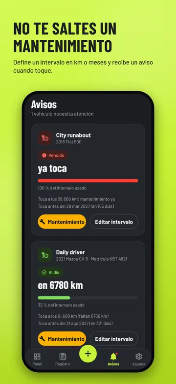 EssMile: Recordatorios de servicio