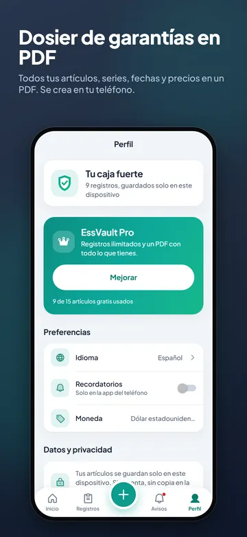 EssVault: Perfil