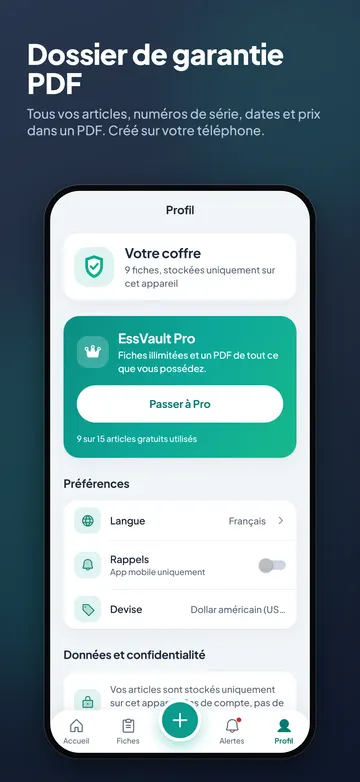 EssVault: Profil