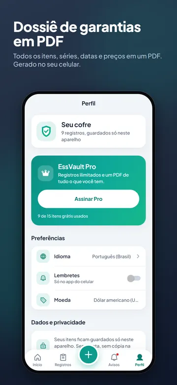 EssVault: Perfil