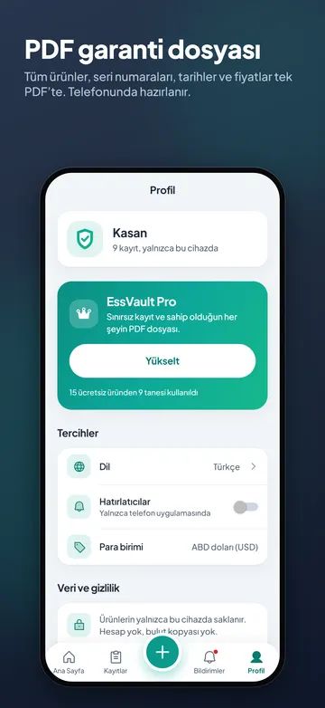 EssVault: Profil